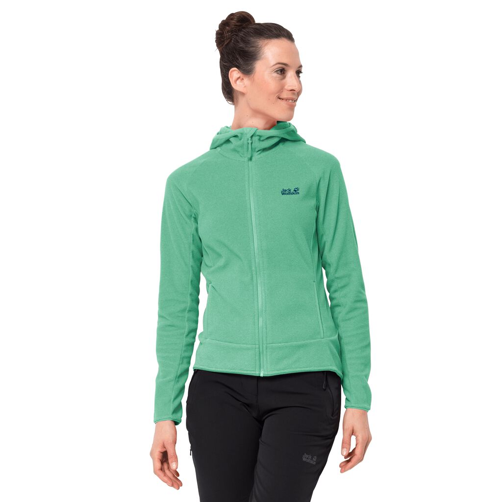 Jack Wolfskin ARCO Női Fleece Kabát Zöld Csíkok - QFMJDS-326